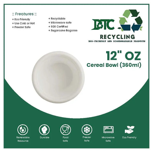disposable paper bowl compostable white cereal bowl 12 oz 360ml