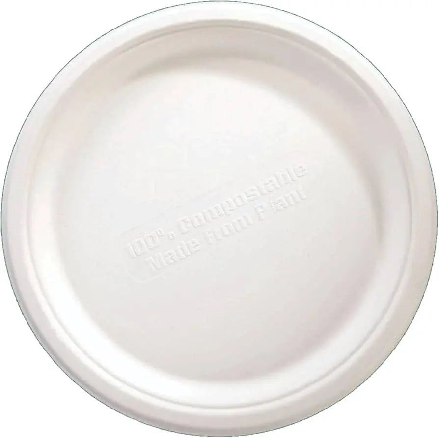 Disposable 9 inch Round Plate No Compartments DTC Ecoplates