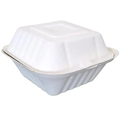 Sugarcane Bagasse 9 x 6 inch Clamshell | 50 PCS / 100 PCS / 500 PCS DTC Recycling