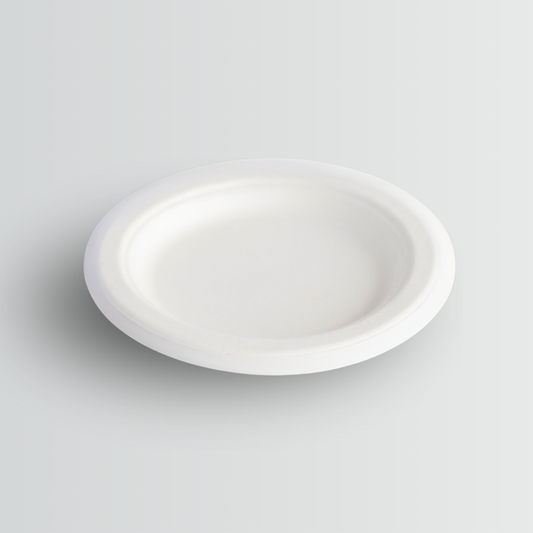 COMPOSTABLE 9 Inches Round Paper Plate No Compartments