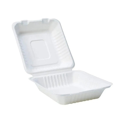 compostable microwave safe eco friendly 9 by 6 inch clamshell 