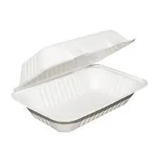 Sugarcane Bagasse 9 x 6 inch Clamshell | 50 PCS / 100 PCS / 500 PCS DTC Recycling